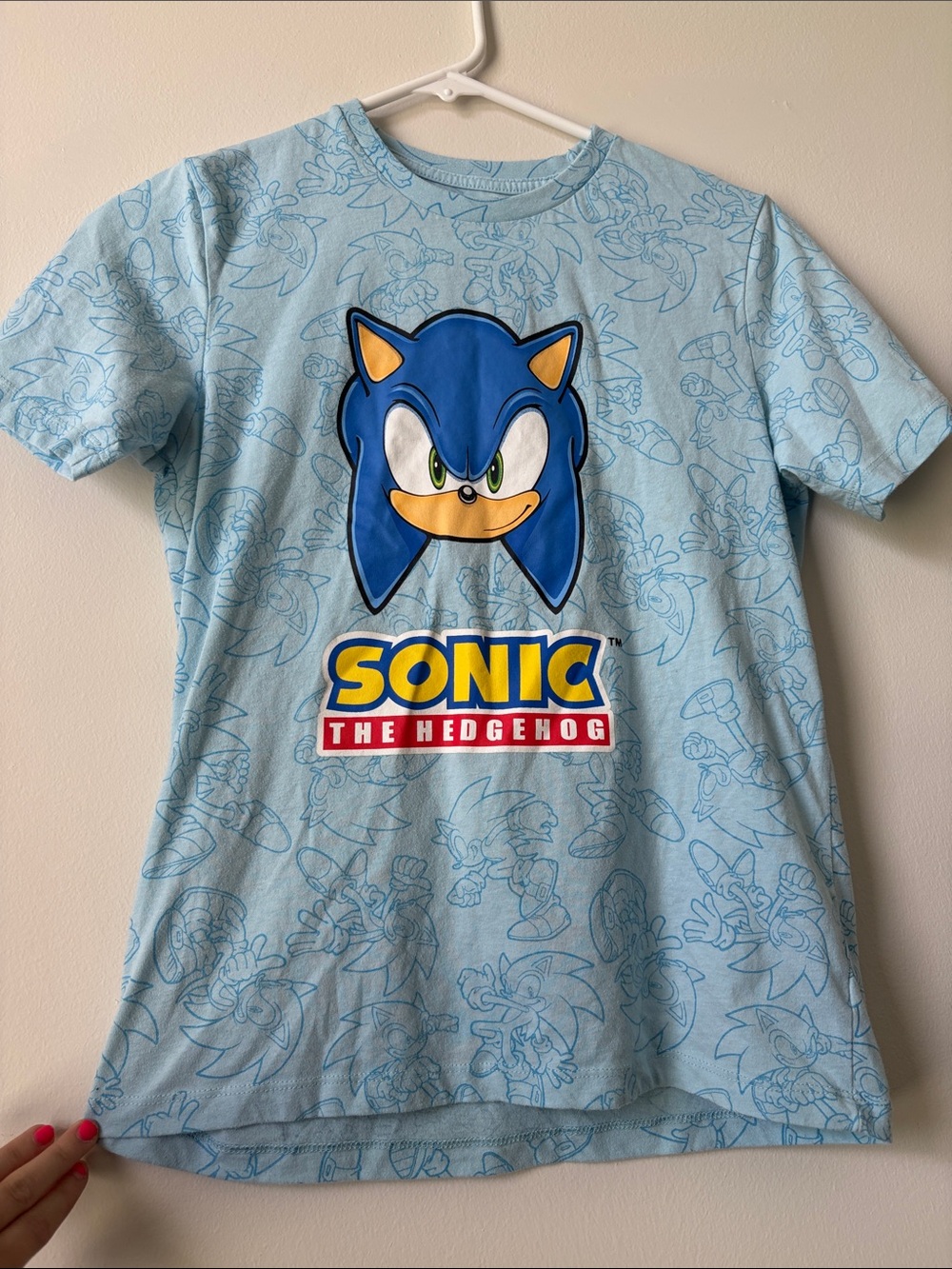 Sonic the Hedgehog Kids Light Blue Graphic Tee